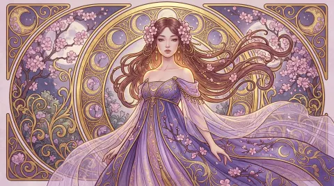 Ornate Art Nouveau Eastern Fantasy Portrait
