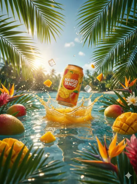Mango Juice Can Ocean Burst