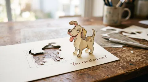 Paper Dog Asks Creator