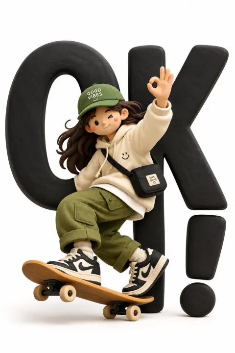 Cute Clay Character Typography Art