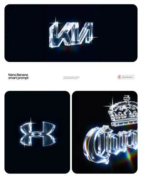 Crystal Typography Light Sculpture