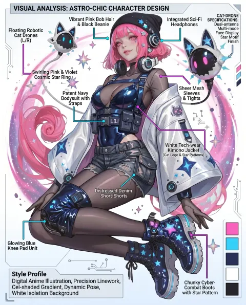 Stylish Anime Girl Tech Fashion