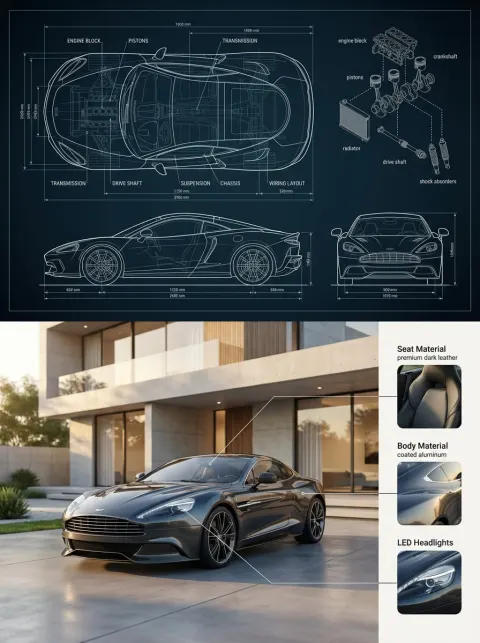 Luxury Car Blueprint Deconstructed