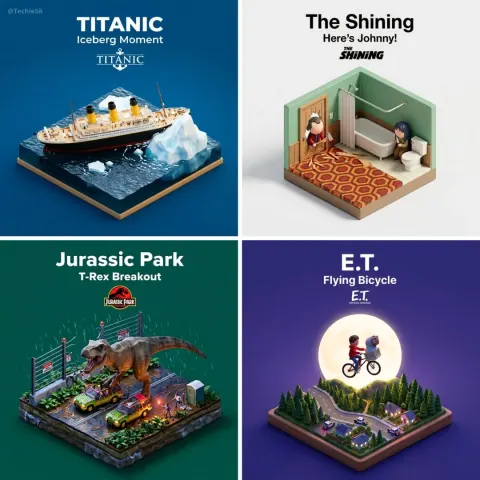 Isometric Miniature 3D Diorama Scene