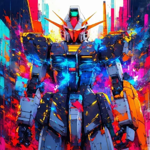 Anime Gundam Graffiti With Cinematic Shadows