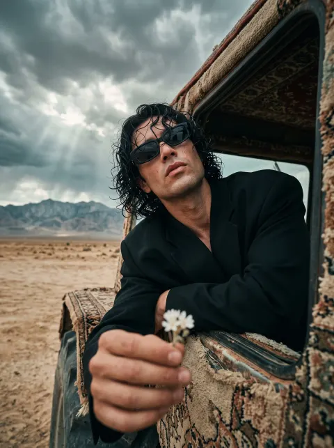 Desert Wildflower Cinematic Portrait
