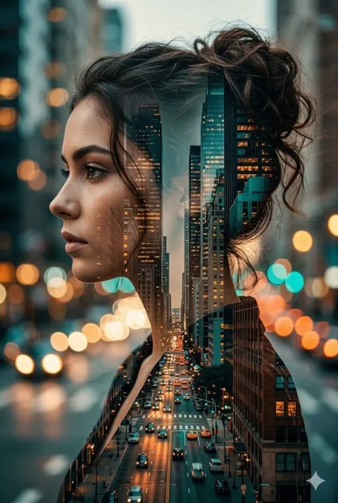 Cinematic Double Exposure Portrait