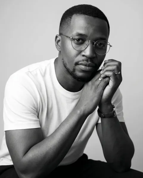 Editorial Black White Studio Portrait