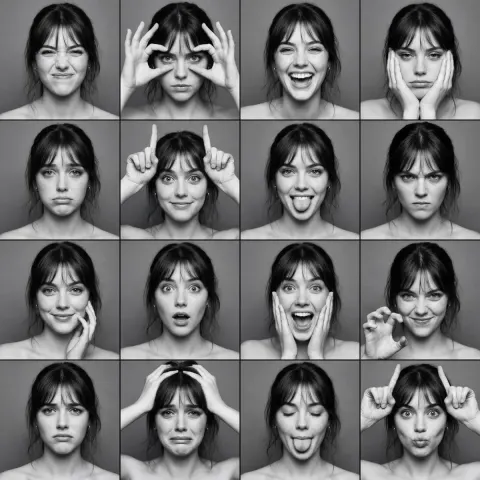 BW Photobooth Expression Grid