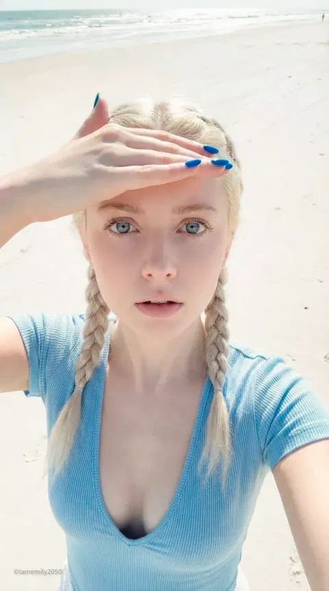 Porcelain Doll Beach Selfie
