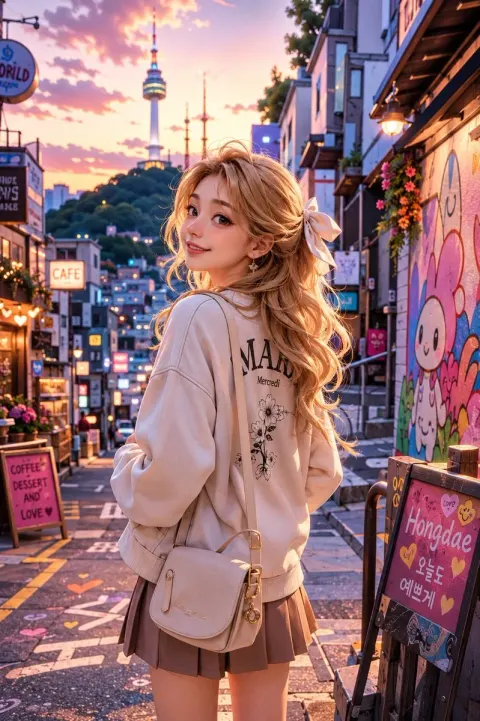 Korean Street Girl 3D Render