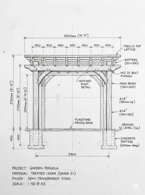 Pergola Sketch to Reality