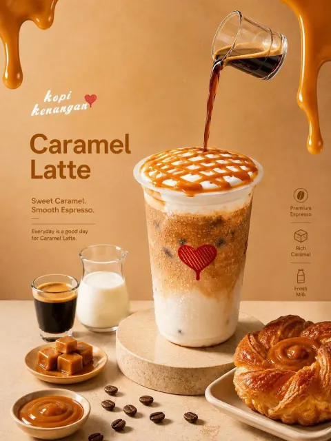 Iced Caramel Latte Commercial Shoot