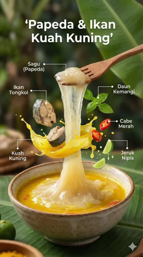 Floating Indonesian Dish Ingredients Poster