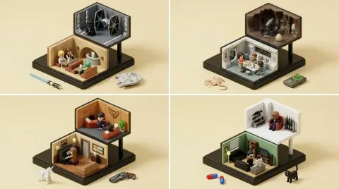 Sci-Fi Movie Diorama Set