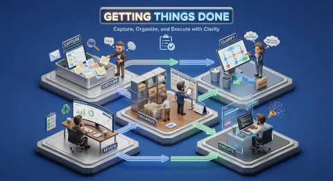 3D Isometric Productivity System Diorama