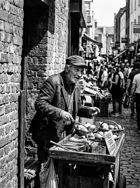 Gritty Noir Street Portrait