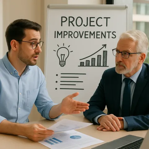 Man Is Proposing Suggestions to His Boss on How