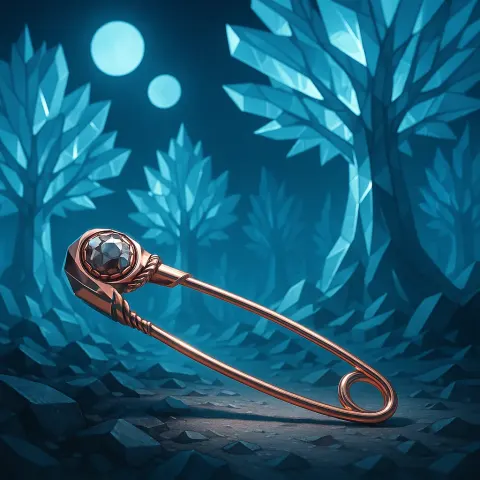 Solitary Kilt Pin Style Safety Pin—distinguished by its Lustrous Rose