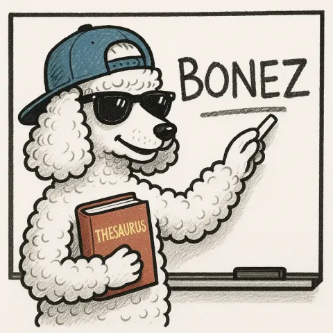 Poodle Sporting Sunglasses and a Reversed Baseball Cap