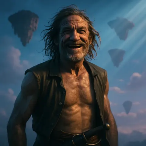 Single Pirate—his Weather-beaten Skin