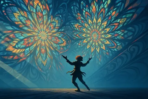 Symmetrical Kaleidoscopic Patterns of Light and Color