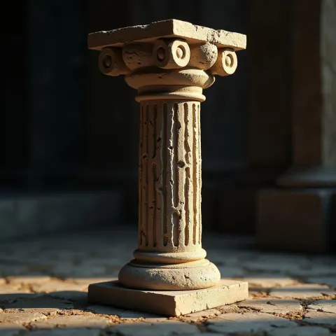 Ornate Clay Pillar in Stop Motion Shadowplay