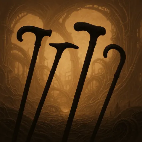 Four Distinct Walking Sticks