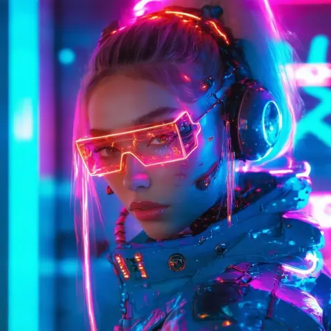 Gigi Hadid as a Neonpunk Apex Legend
