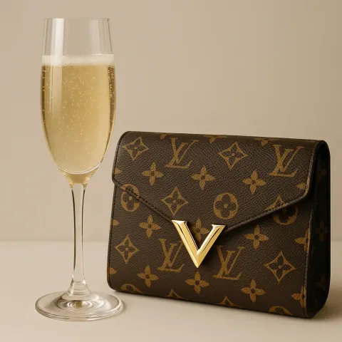 Visual Depiction Featuring a Sleek Champagne Glass Alongside a Stylish