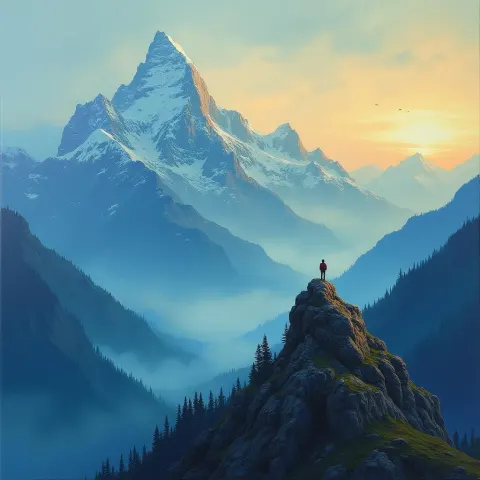 Waxen Blue Peaks With a Lone Contemplator