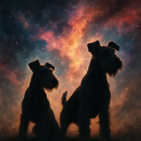 Two Varied Wire-haired Fox Terriers