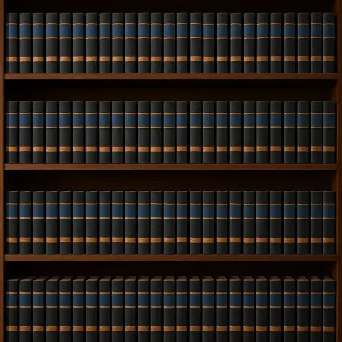Bookshelf Filled with Multiple Rows of Uniformly Bound