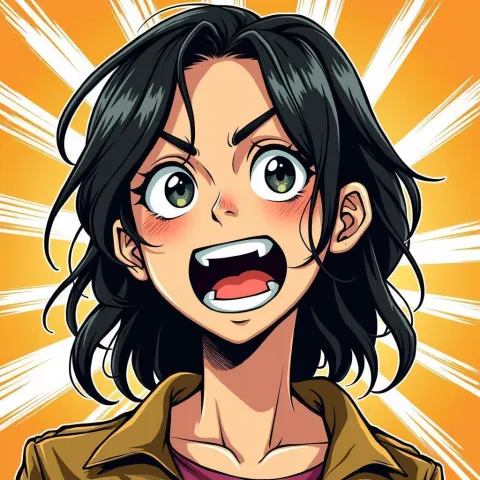 Intense Manga Portrait With Bold Energetic Lines