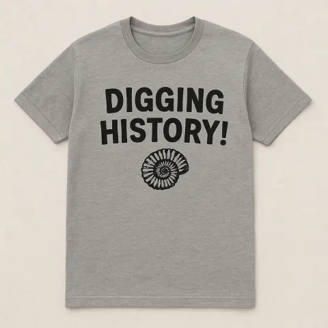 Shirt Displaying the Phrase "Digging History!" Along
