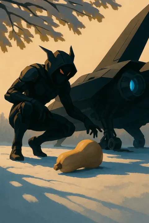 Trickster with an Athletic Silhouette Clad in Far Future Science
