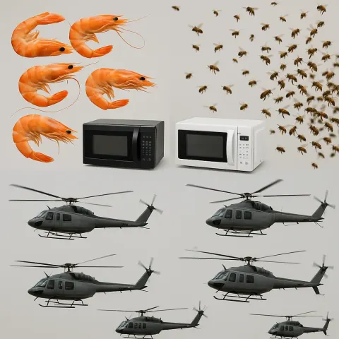 Group of Six Shrimp