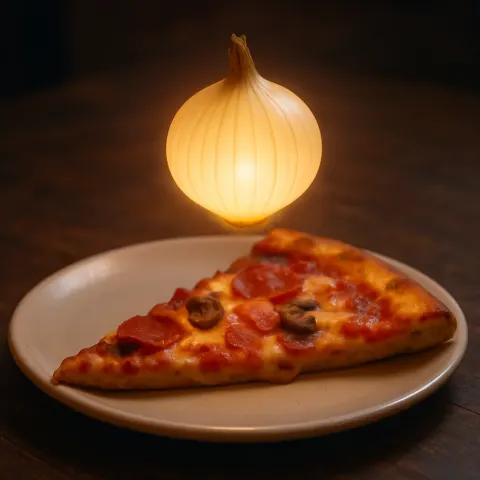 Slice of Pizza Rests on a Plate