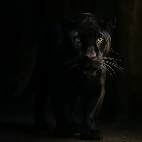Single Melanistic Black Jaguar