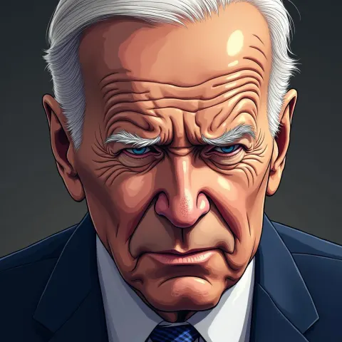 Aging Joe Biden in Detailed Anime Closeup