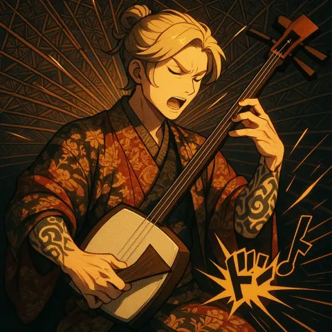 Anime-styled East Asian Aristocrat with Sandy Blonde Hair