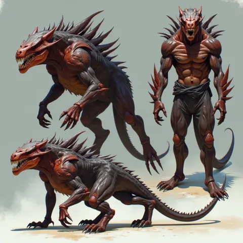 Predator Concept Art in Three Views