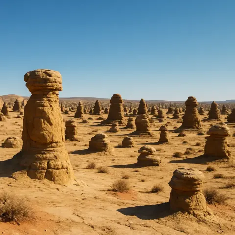 Countless Weathered Rock Formations Stand Like Silent Sentinels