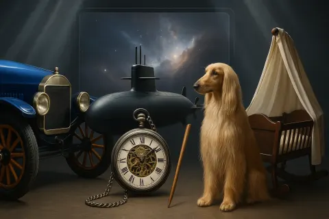 Collection of Several Distinct Items—a Royal Blue Model T