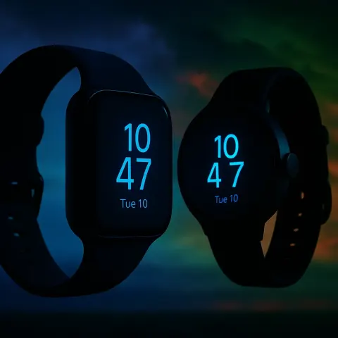 Two Diverse Digital Watches in Dreamlike Profile