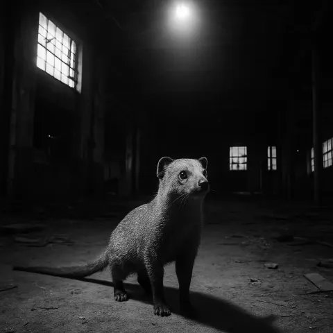 Within the Dust-laden Abandoned Warehouse Interior