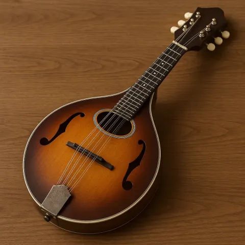 Intricate Depiction of a Small String Instrument