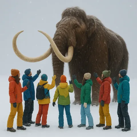 Varied Crowd Clad in Contemporary Winter Attire