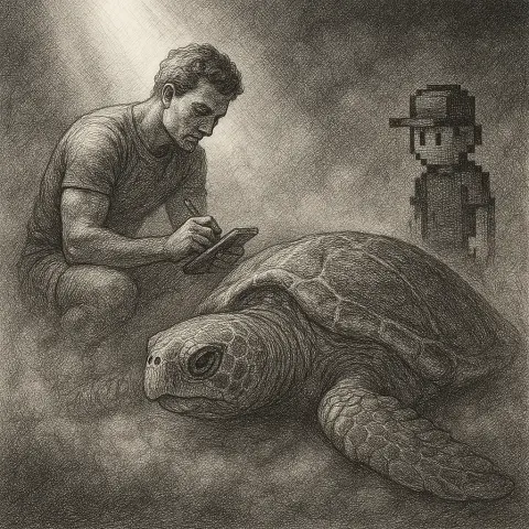 Athletic Figure and a Pixel-art Youth