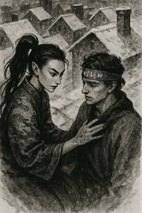 Lover in Dragon Silk with Cat Eyes and Hennaed Hands